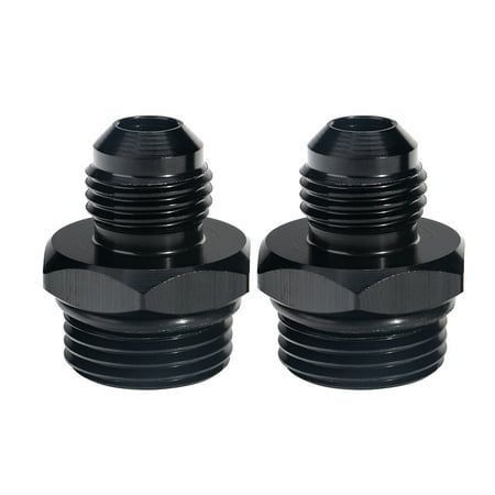 3 espelhos Liga de alumínio ORB-8 O-Ring Boss -8AN a -6AN Adaptador masculino ajustável direito preto anodizado