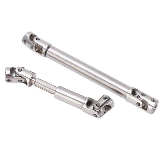 Set de eixo de acionamento, aço CNC Prata 2pcs RC centro eixo de ação durável para AXIAL SCX24 JT 1/24 Crawler Car