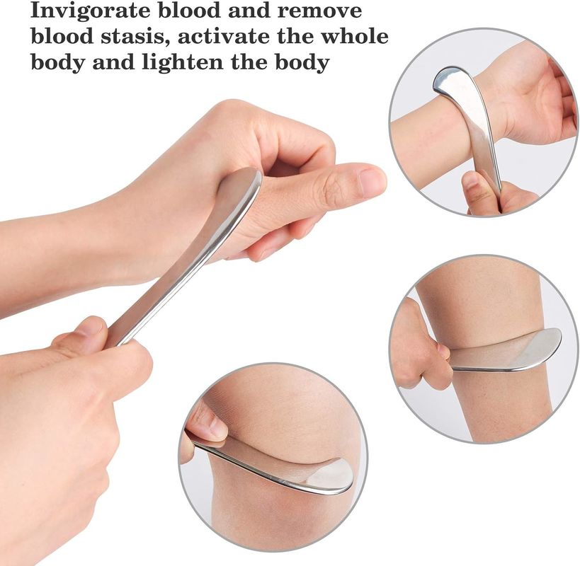 Guasha Massage Tool, ferramenta de raspagem de aço inoxidável para raspagem de tecidos moles, ferramenta de massagem de atualização, fisioterapia