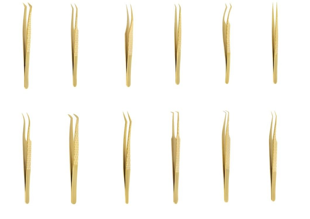 Pinças anti-estáticas, pinças de bricolage pretas de precisão para arte de unhas e pontas de fibra Extensões de cílios Ferramentas de beleza