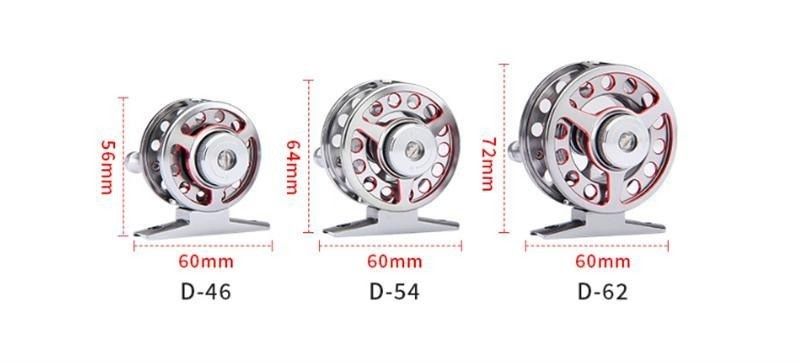 Reel de pesca micro-mosca totalmente metálico Reel de pesca de gelo de isco com freio adequado para peixe-gato carpa-perca.