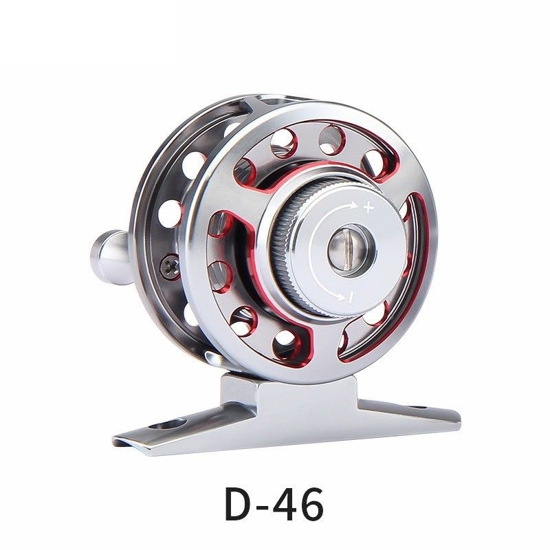 Reel de pesca micro-mosca totalmente metálico Reel de pesca de gelo de isco com freio adequado para peixe-gato carpa-perca.