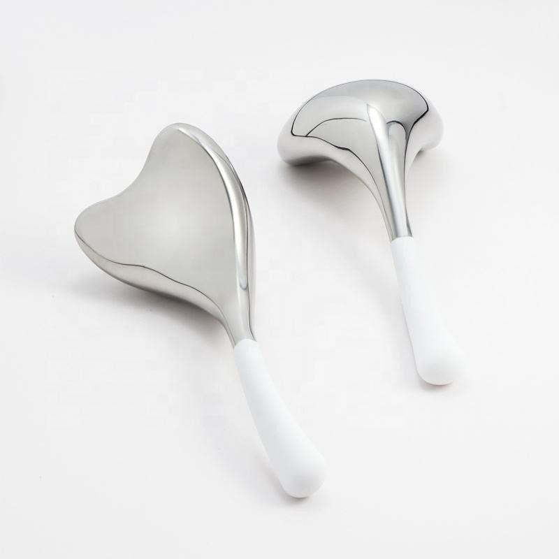 Ferramentas de cuidados com a pele Coração de metal Gua Sha Face Lifting Beauty Cooling Cryo Sticks Massagem Glóbulos de gelo de aço inoxidável